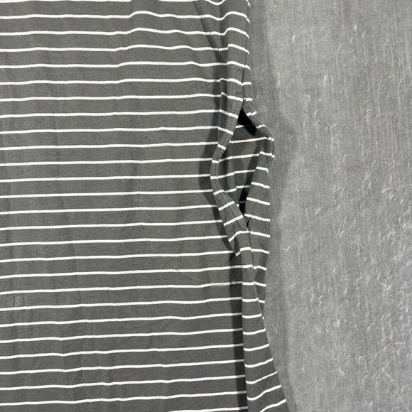 J.‎ Jill T Shirt Dress Womens Medium Gray Striped Short Sleeve V Neck Pockets - Picture 4 of 8